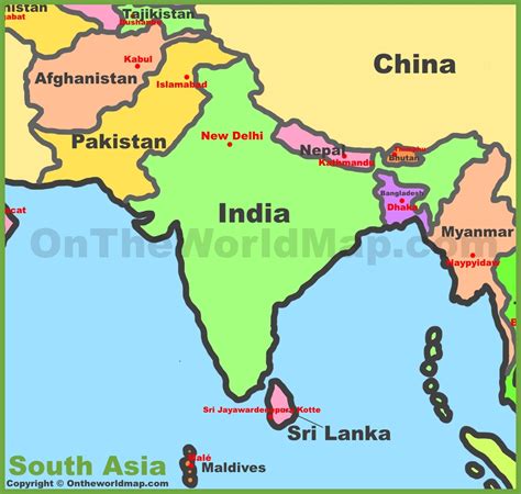 South Asia Map .